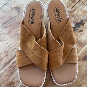 SoftWalk Hastings Suede Espadrille Wedge Slides
